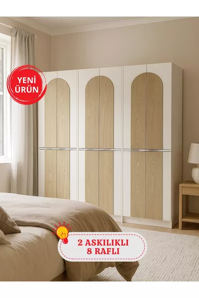 Poy 6-Door Wardrobe -  cm H,  cm W - Wardrobe for Teen and Bedroom