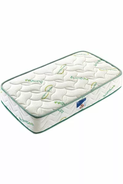 سرير فردي من الخيزران أوبالين، مع وسادة، وغطاء حماية للسرير كهدية