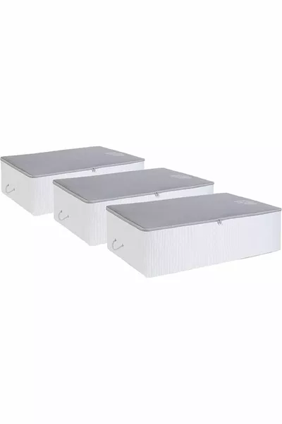 مجموعة أوشيا للأقمشة المنزلية 3 قطع، الحجم الكبير جداً، رمادي، حقيبة تخزين تحت السرير Stuff & Thigs