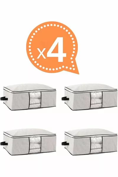 и 4 штуки роскошных органайзеров для шкафа с окнами, подходящих для хранения под кроватью, органайзер под кровать, см (белый)