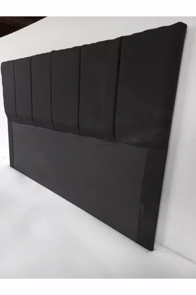 رأس سرير قاعدة سرير - أسود كتان