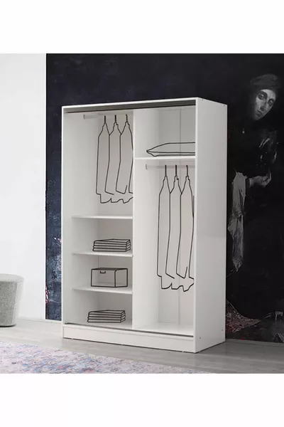 Venus Sliding Wardrobe  Cm - Glossy White