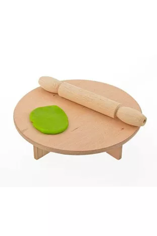 Table de jeu en pâte à modeler en bois pour enfants et rouleau