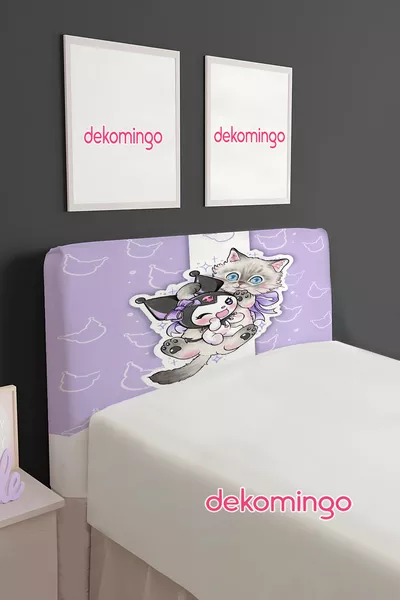 Cat Kuromi Bed Base Headboard Cover