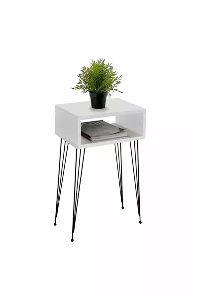 طاولة جانبية بيضاء