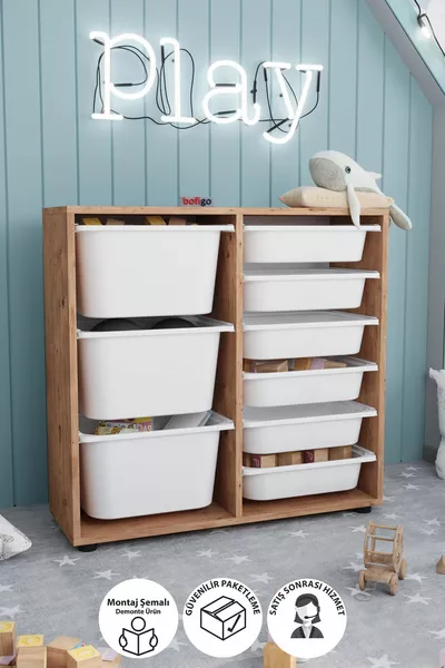 Armoire à 9 paniers Armoire multi-usages Armoire à jouets Çağla Çam