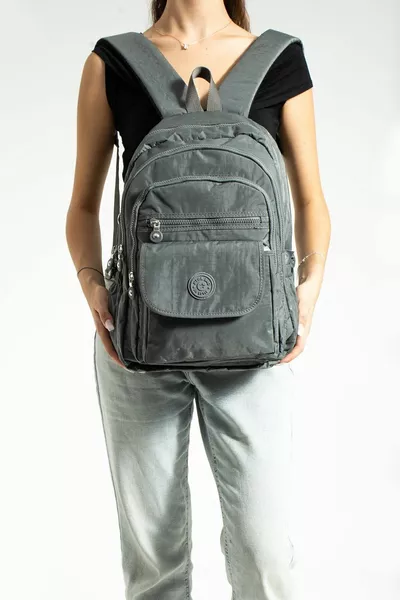 Мега Размер Серый Унисекс Регулируемая Ортопедическая Рюкзак с Лямками и 9 Отделениями для Ноутбука для Школы