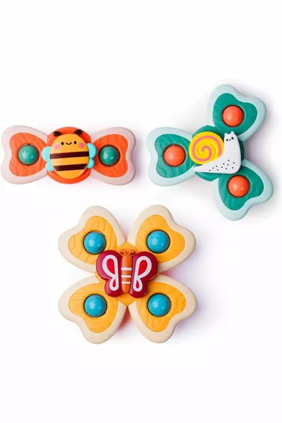 3 ألعاب سبينر بمصاصة للأطفال ألعاب الاستحمام الحسية للأطفال