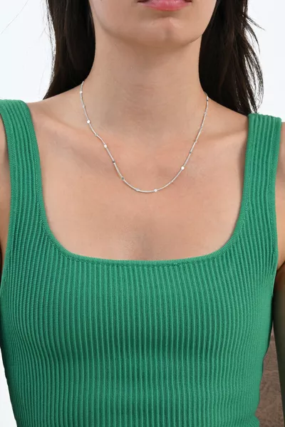 Silver Sequin Gourmet Chain. plating