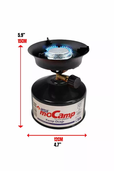Mini réchaud de camping à gaz pour janvier, réchaud de camping pratique, gaz pour pique-nique avec allume-gaz, cadeau - Noir
