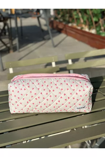 Reistas voor Haarstylingapparaten met Roze Hartjespatroon - XL Formaat