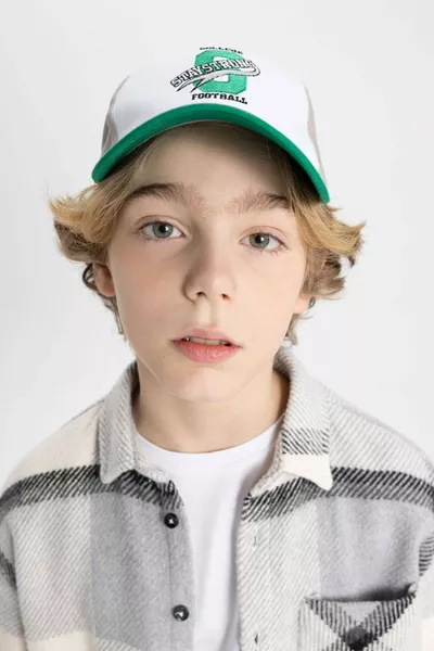 Boys' Embroidered Cotton Baseball Basketball Cap SM
