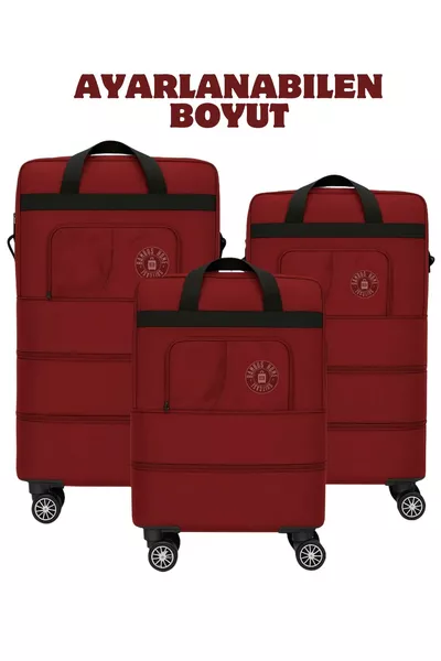 Valise à roulettes premium à  degrés avec trois soufflets - Sac grande taille