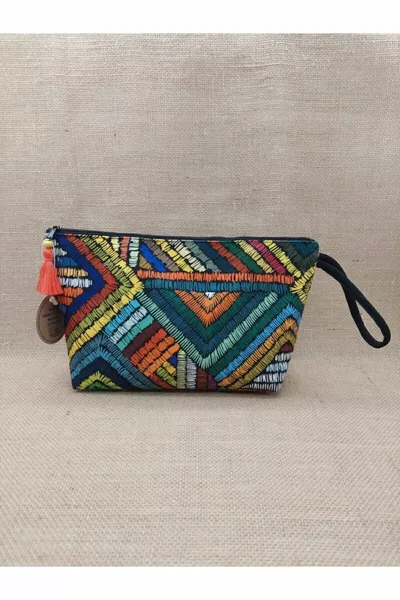 Kleurrijke Gestreepte Clutch