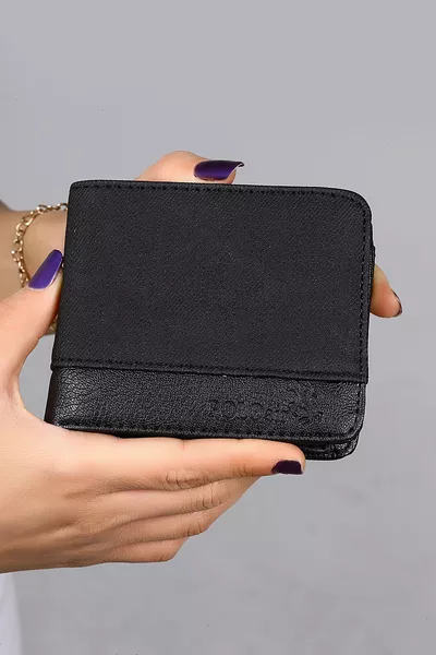 محفظة رياضية رجالية بنقشة جينز باللون الأسود