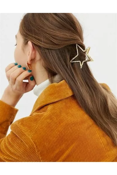 So-much Femme Pince à Cheveux Métal Doré en Forme d'Étoile-7