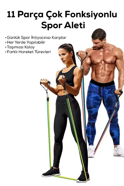 Widerstandsband-Set | Tragbares Fitnessband mit Türbefestigung | Heimtrainingsgerät