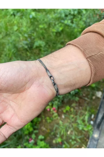 Infinity Oxidized Silver Kazaziye Bracelet
