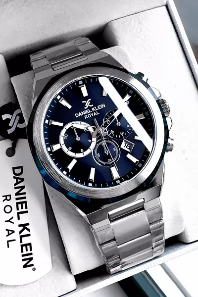 Original Men's Wristwatch Waterproof Silver Color Steel Strap Gift Bracelet