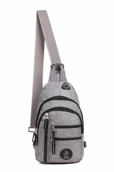 Linen Headphone Jack Crossbody Bag Water-Resistant Chest Bodybag Backpack