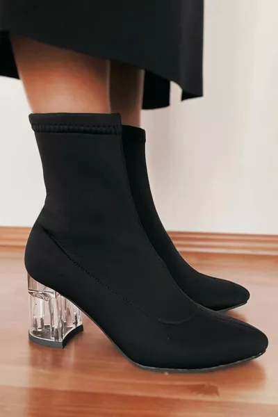 Women's Socks Boots Boots Stretchy Diver Fabric Transparent Heels