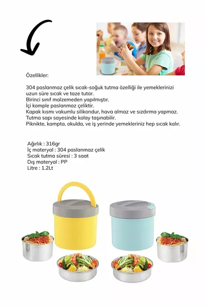 Edelstahl Easy Carry Lebensmittel-Thermoskanne 1,2 Liter