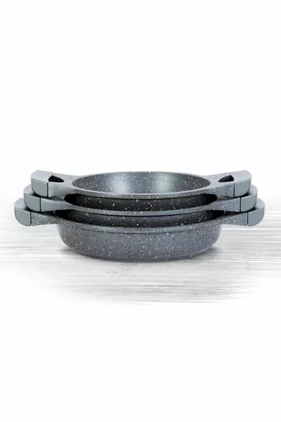 Set di mensole in ghisa granito da 3 pezzi senza coperchio