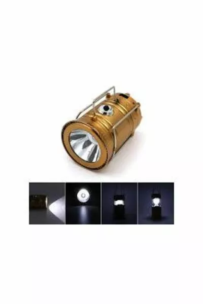 Solar Powered Camping Lantern Searchlight Lamp Usb Powerbank