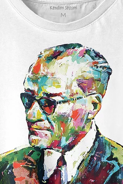 صورة غازي مصطفى كمال أتاتورك مع نظارات الكاريزما تي شيرت مطبوع للجنسين