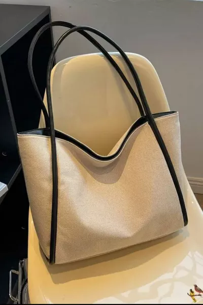 Zwarte Gedetailleerde Sling Canvas Schoudertas