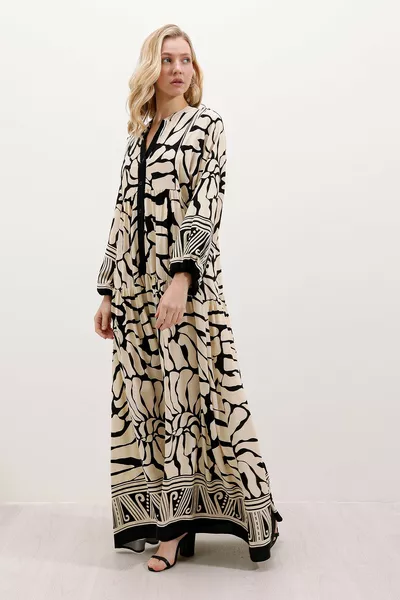  Authentic Patterned Dress - C.Black
