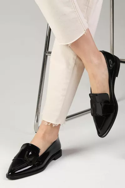 Nora Noir couleur Mocassins Casual Chaussures Plates Femme