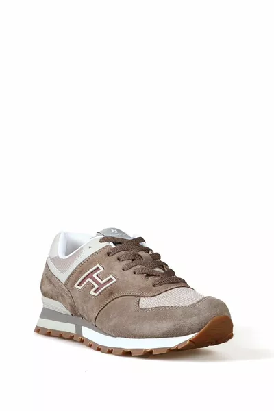 Чили Кафяво-сиви дамски маратонки от естествена кожа