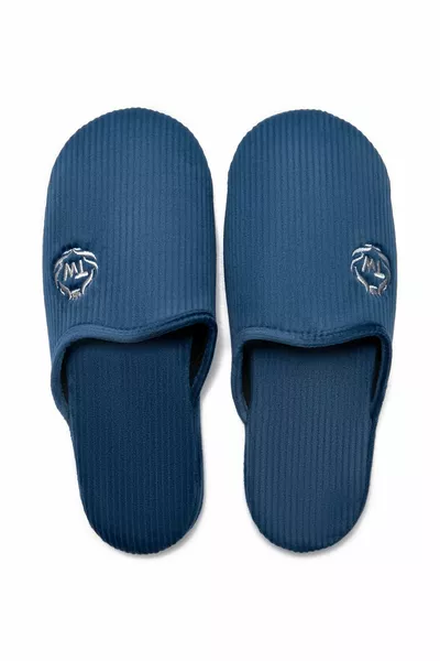 شباشب منزلية رجالية صامتة أزرق /