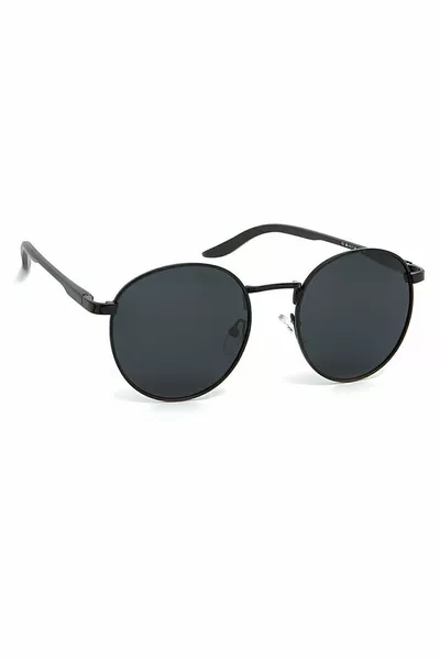 Risus Unisex Black Round Oval  Lens Sunglasses