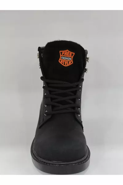 MEN'S FAUX LEATHER BLACK BOOTS