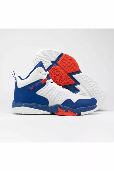 Детски баскетболни обувки - бяло-сини