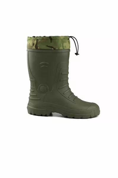 Stivali di gomma leggeri impermeabili con calzini kaki 