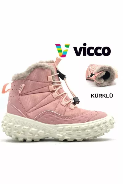 Phylon المطاط الوحيد العظام الاطفال أحذية الثلج الوردي