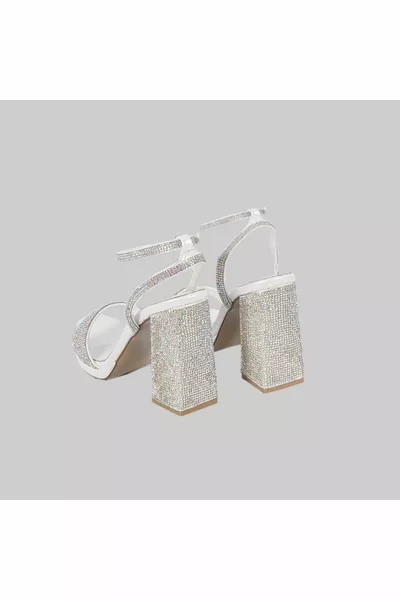 سميكة كعب حجر مساء اللباس المرأة الصنادل