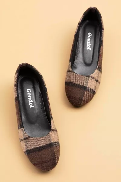 Кожени карирани домашни обувки mik. - 