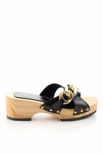 Черные женские тапочки 