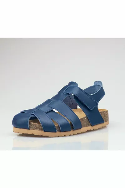 Sandali unisex per bambini in vera pelle, sandali ortopedici in velcro