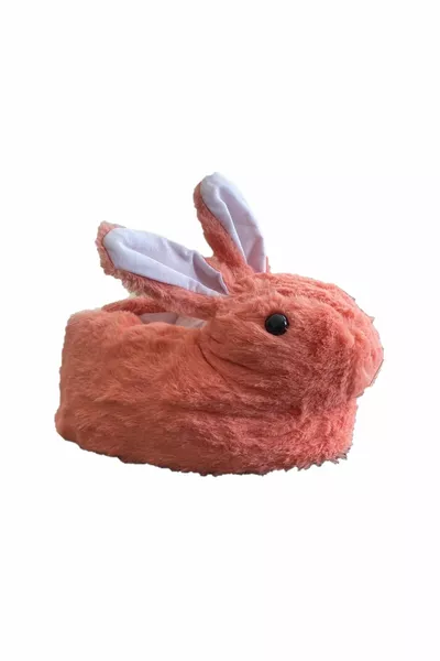 Panduf unisexe lapin figuré hiver confortable en peluche maison pantoufles