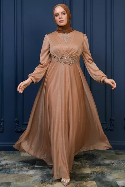 Вечернее платье хиджаб - блеск