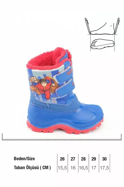 Зимние сапоги для мальчиков из водонепроницаемой шерсти внутри на нескользящей подошве