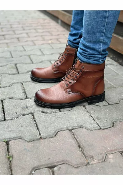 SUÈDE VETERSLUITING EN RITSSLUITING GEDETAILLEERDE ANTISLIPZOOL ORTHOPEDISCHE HERENLAARZEN MET BONT AAN DE BINNENKANT