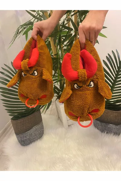 باندوف غاضب الثور الدافئة الشكل الشتاء البيت النعال