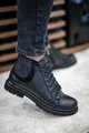 Мужские черные плоские кожаные повседневные удобные ортопедические ботинки 