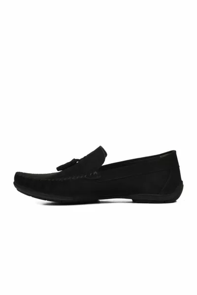 Black Nubuck Genuine Leather Men's Casual Shoes